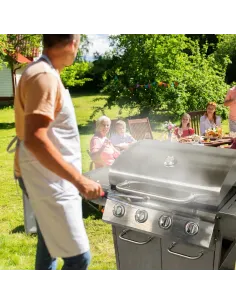 GRILL Gazowy IOWA Stal Nierdzewna BBQ 5 palnikowy 4+1 na Kółkach 14,5kW 2