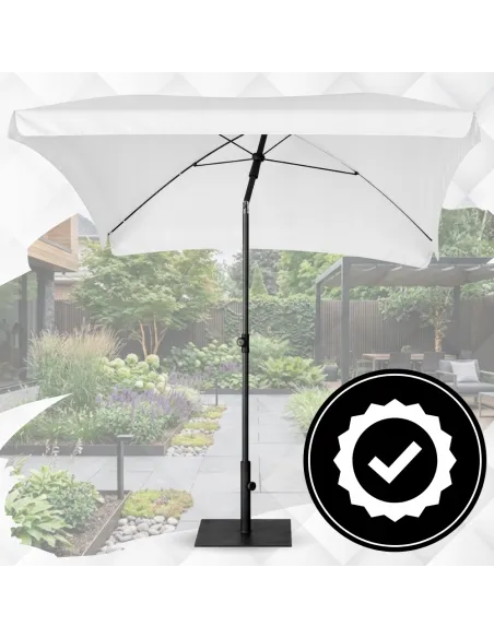 PARASOL Łamany Regulowany 2x1,3m PROSTOKĄTNY NA BALKON 200x130cm Biały