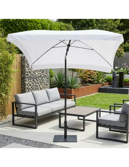 PARASOL Łamany Regulowany 2x1,3m PROSTOKĄTNY NA BALKON 200x130cm Biały