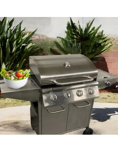 GRILL Gazowy IOWA Stal Nierdzewna BBQ 5 palnikowy 4+1 na Kółkach 14,5kW