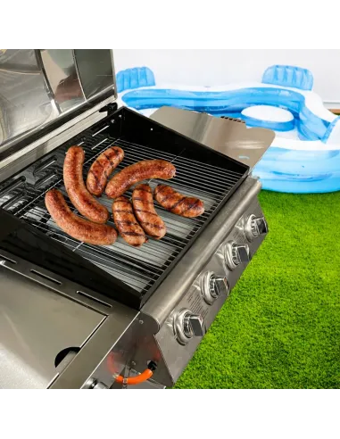 GRILL Gazowy IOWA Stal Nierdzewna BBQ 5 palnikowy 4+1 na Kółkach 14,5kW