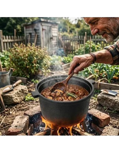 KOCIOŁEK ŻELIWNY GARNEK MYŚLIWSKI WĘGIERSKI NA OGNISKO GRILL PIECZONKI 10L