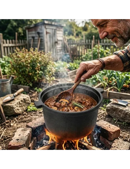 KOCIOŁEK ŻELIWNY GARNEK MYŚLIWSKI WĘGIERSKI NA OGNISKO GRILL PIECZONKI 8L