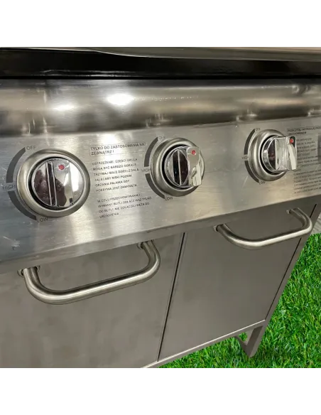 GRILL Gazowy IOWA Stal Nierdzewna BBQ 5 palnikowy 4+1 na Kółkach 14,5kW
