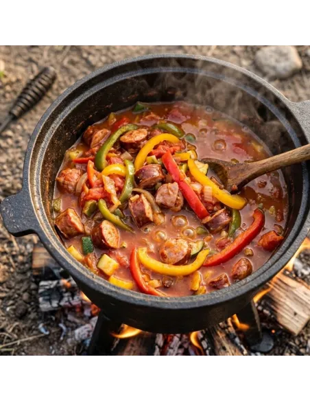 KOCIOŁEK ŻELIWNY GARNEK MYŚLIWSKI WĘGIERSKI NA OGNISKO GRILL PIECZONKI 8L