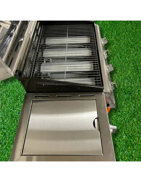 GRILL Gazowy IOWA Stal Nierdzewna BBQ 5 palnikowy 4+1 na Kółkach 14,5kW