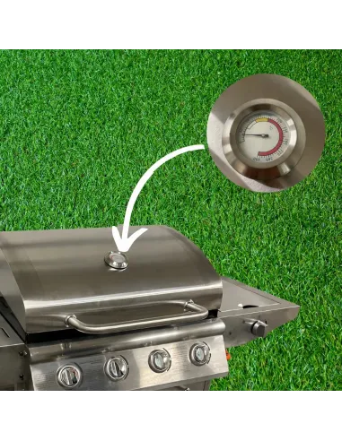 GRILL Gazowy IOWA Stal Nierdzewna BBQ 5 palnikowy 4+1 na Kółkach 14,5kW