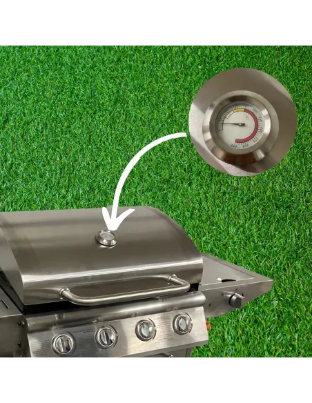 GRILL Gazowy IOWA Stal Nierdzewna BBQ 5 palnikowy 4+1 na Kółkach 14,5kW