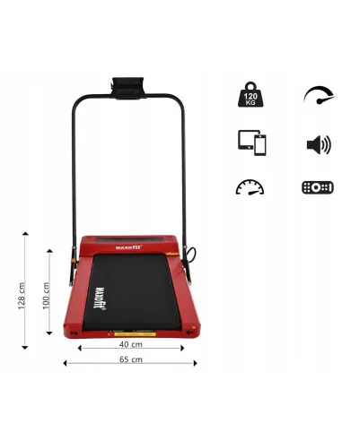 Bieżnia Elektryczna Składana na Płasko Amortyzacja Bluetooth Pilot 120 kg