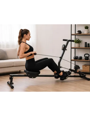 WIOŚLARZ DOMOWY LCD HYDRAULICZNY ERGONOMETR 12 Poziomów Składany
