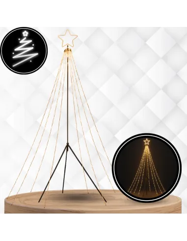 CHOINKA DUŻA ZEWNĘTRZNA Fairybell 400cm 2000 LED Biały Ciepły + Maszt