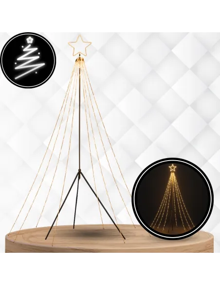 CHOINKA DUŻA ZEWNĘTRZNA Fairybell 400cm 2000 LED Biały Ciepły + Maszt