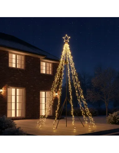 CHOINKA DUŻA ZEWNĘTRZNA Fairybell 400cm 2000 LED Biały Ciepły + Maszt