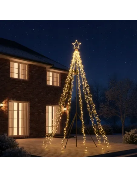 CHOINKA DUŻA ZEWNĘTRZNA Fairybell 400cm 2000 LED Biały Ciepły + Maszt