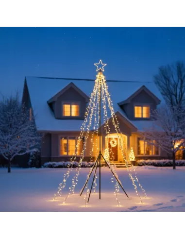 CHOINKA DUŻA ZEWNĘTRZNA Fairybell 400cm 2000 LED Biały Ciepły + Maszt