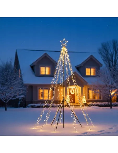 CHOINKA DUŻA ZEWNĘTRZNA Fairybell 400cm 2000 LED Biały Ciepły + Maszt