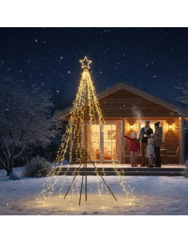 CHOINKA DUŻA ZEWNĘTRZNA Fairybell 400cm 2000 LED Biały Ciepły + Maszt