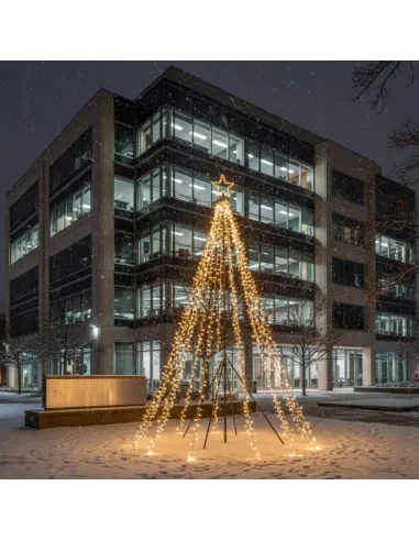 CHOINKA DUŻA ZEWNĘTRZNA Fairybell 400cm 2000 LED Biały Ciepły + Maszt