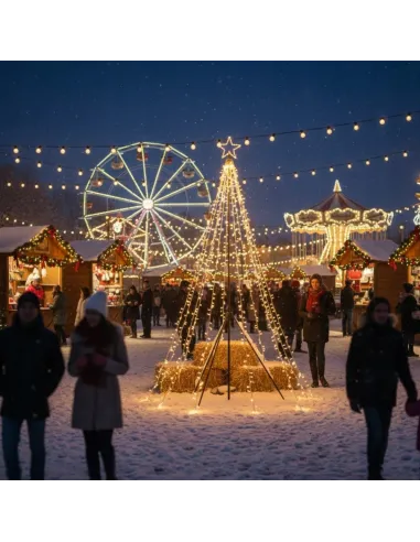 CHOINKA DUŻA ZEWNĘTRZNA Fairybell 400cm 2000 LED Biały Ciepły + Maszt