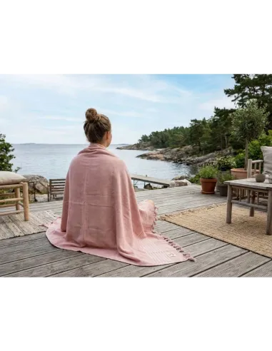 DWUSTRONNY ręcznik HAMMAM Hamam 90x180cm WALRA Pudrowany Róż do sauny plażę