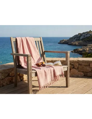 DWUSTRONNY ręcznik HAMMAM Hamam 90x180cm WALRA Pudrowany Róż do sauny plażę