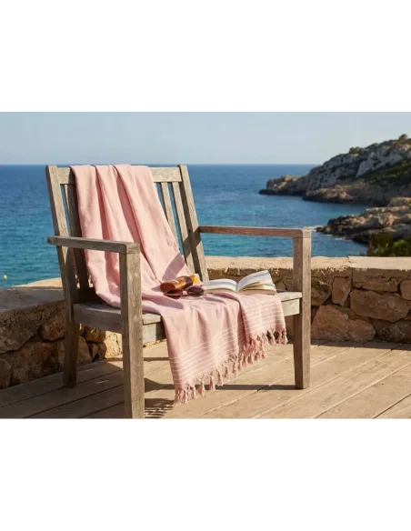 DWUSTRONNY ręcznik HAMMAM Hamam 90x180cm WALRA Pudrowany Róż do sauny plażę