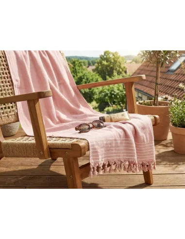 DWUSTRONNY ręcznik HAMMAM Hamam 90x180cm WALRA Pudrowany Róż do sauny plażę