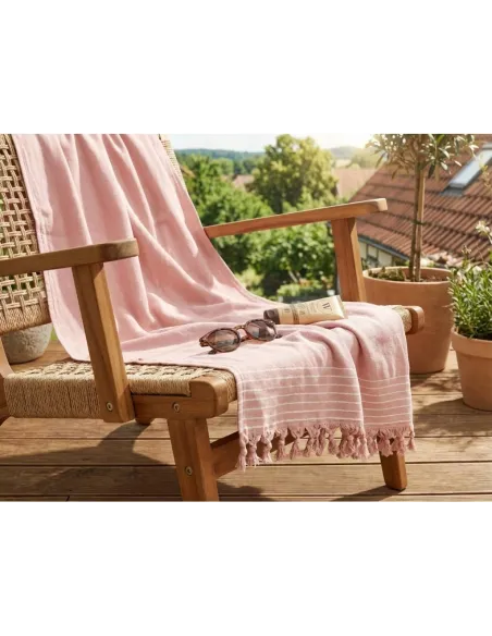 DWUSTRONNY ręcznik HAMMAM Hamam 90x180cm WALRA Pudrowany Róż do sauny plażę