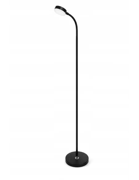 CZARNA Lampa PODŁOGOWA LED 3 Tryby Światła ŚCIEMNIACZ Salon Sypialnia