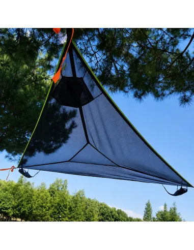 Wieloosobowy DUŻY trójkątny hamak camping trekking ogród CZARNY 400x400x400