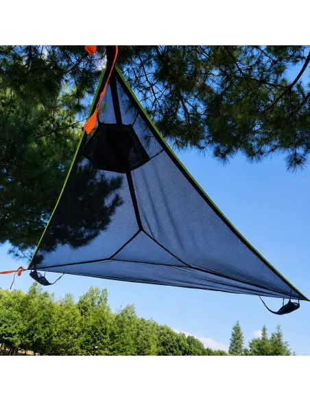 Wieloosobowy DUŻY trójkątny hamak camping trekking ogród CZARNY 400x400x400