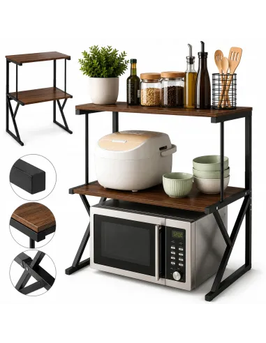 Półka na Mikrofalówkę Regał Kuchenny Organizer Loft 3 Poziomy