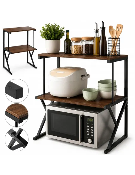 Półka na Mikrofalówkę Regał Kuchenny Organizer Loft 3 Poziomy