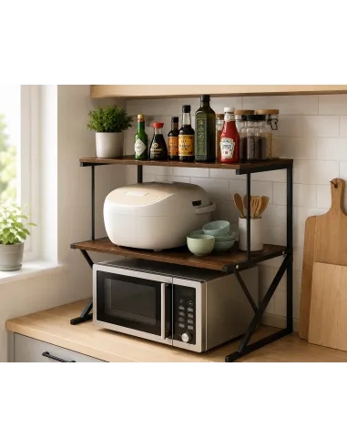 Półka na Mikrofalówkę Regał Kuchenny Organizer Loft 3 Poziomy