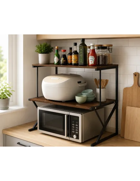 Półka na Mikrofalówkę Regał Kuchenny Organizer Loft 3 Poziomy
