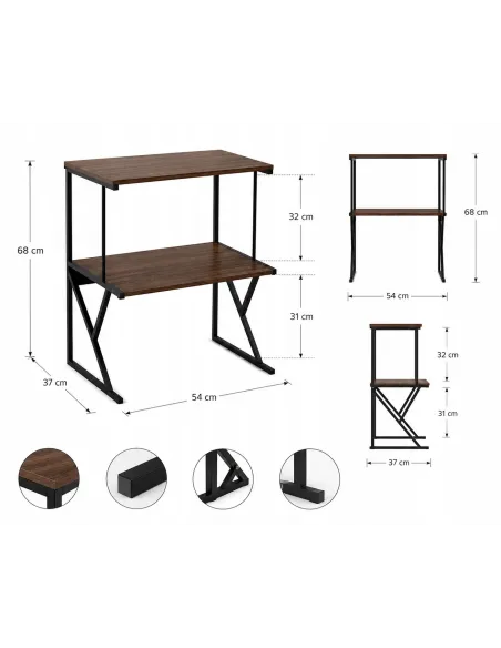 Półka na Mikrofalówkę Regał Kuchenny Organizer Loft 3 Poziomy