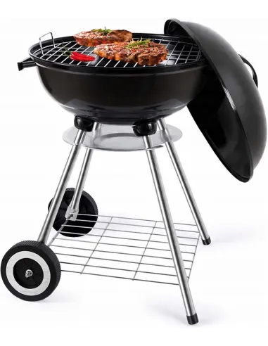 Grill BBQ TEXAS KETTLE Ogrodowy Węglowy na brykiet Zamykany POKRYWA Półka