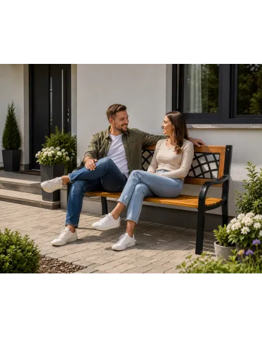 Ławka Ławeczka Ogrodowa Drewniana 2 Osobowa Taras Balkon Ogród 118 cm