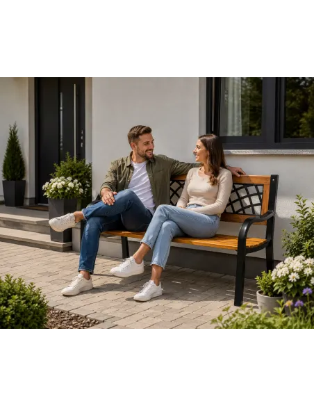 Ławka Ławeczka Ogrodowa Drewniana 2 Osobowa Taras Balkon Ogród 118 cm