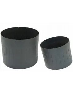 2x METALOWY Podłogowy KWIETNIK LOFT Kwiaty SZARY 2