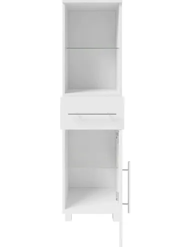 NOWOCZESNA SZAFKA ŁAZIENKOWA SŁUPEK 32CM REGAŁ z SZUFLADĄ BIAŁA