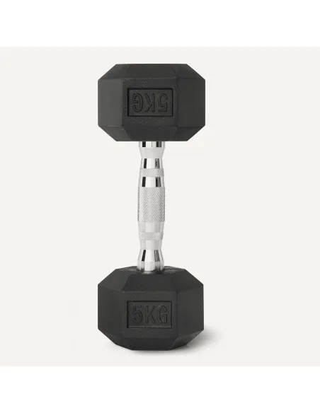 Hantel Żeliwny hantla ciężarek Gumowany HEX 5 kg do Ćwiczeń