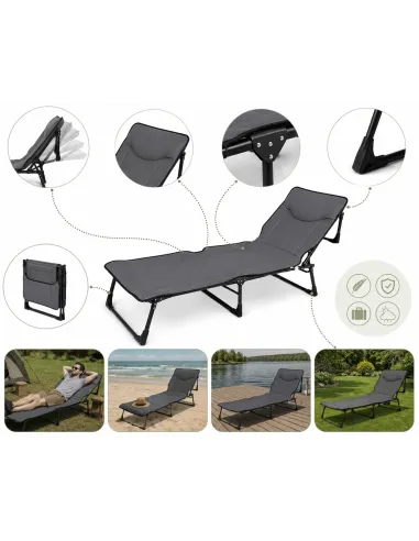 Łóżko Turystyczne Składane Polowe Kanadyjka Leżak Camping 200x65 cm 150 kg