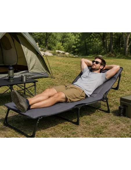 Łóżko Turystyczne Składane Polowe Kanadyjka Leżak Camping 200x65 cm 150 kg