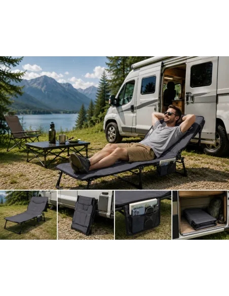 Łóżko Turystyczne Składane Polowe Kanadyjka Leżak Camping 200x65 cm 150 kg