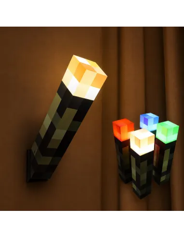 MineTorch Lampka LED Pochodnia RGB 7 Kolorów USB-C Na Ścianę Gaming RGB