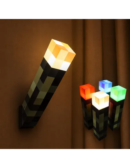 MineTorch Lampka LED Pochodnia RGB 7 Kolorów USB-C Na Ścianę Gaming RGB