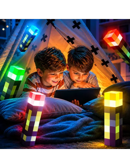 MineTorch Lampka LED Pochodnia RGB 7 Kolorów USB-C Na Ścianę Gaming RGB
