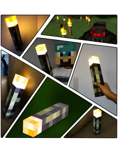 MineTorch Lampka LED Pochodnia RGB 7 Kolorów USB-C Na Ścianę Gaming RGB