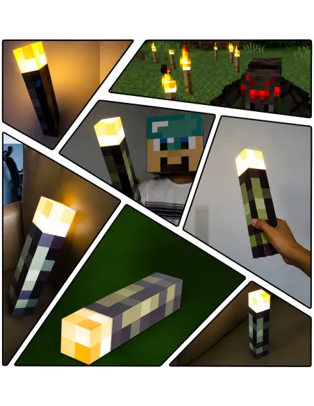 MineTorch Lampka LED Pochodnia RGB 7 Kolorów USB-C Na Ścianę Gaming RGB